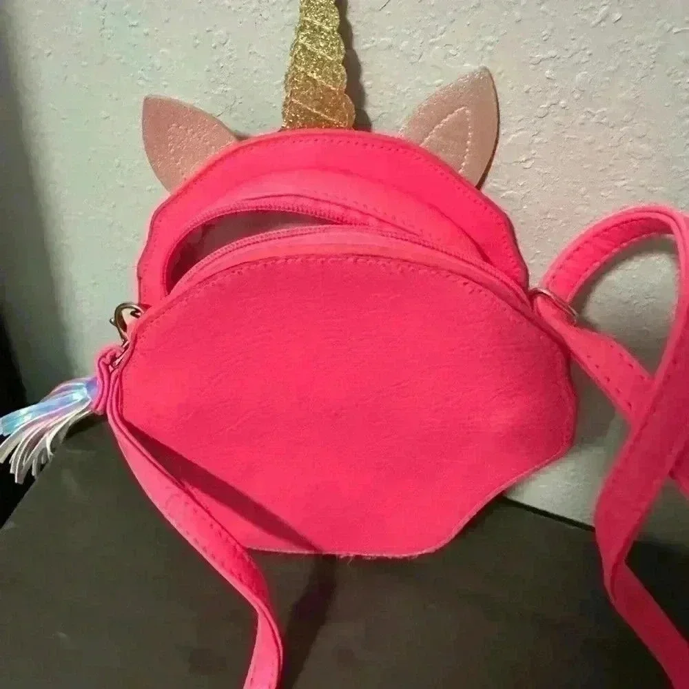 Kids Unicorn Cupcake Purse Bag Crossbody Pink Glitter Sparkle Fun